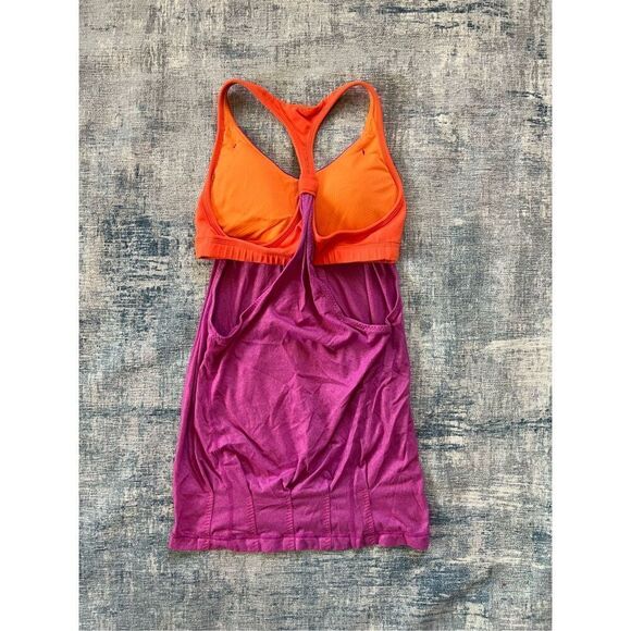 Lululemon Pink Orange Practice Freely Tank Heathered Ultra Violet Dazzling 4 - Picture 4 of 6